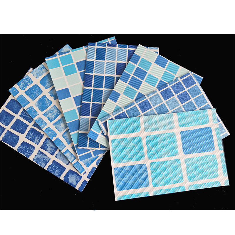 มหาสมุทรสีฟ้า PVC Pool Liner Anti UV 1.5mm 1.2mm เสริม PVC Liner สําหรับสระว่ายน้ํา