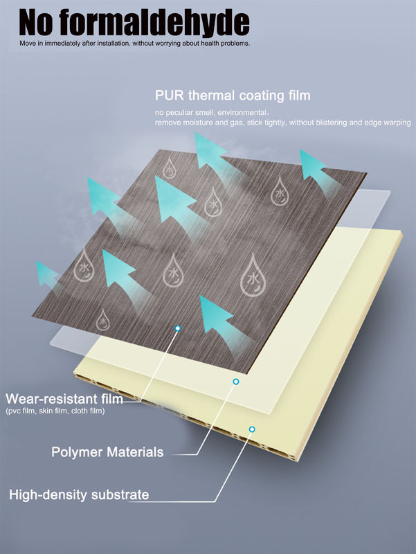 บอร์ดผนังตกแต่งบูรณาการ พร้อมผนังผนัง PVC ภายในสมัยใหม่