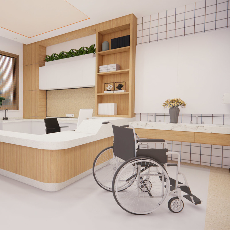 พื้นไวนิลชนิดเดียวกันแบบทำความสะอาดง่าย ต้านจุลชีพ Lumina Health/Infinity สำหรับบ้านพักคนชรา