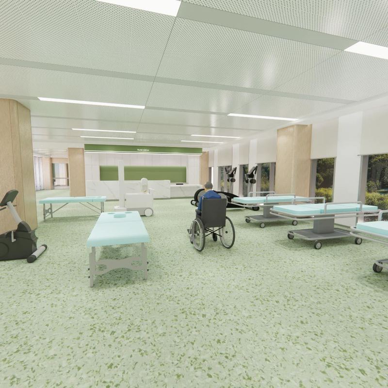 ซีรี่ย์ Lumina Health/Infinity: แอนติไมโครเบียล ทําความสะอาดง่ายพื้นพาณิชย์สําหรับบ้านผู้สูงอายุ