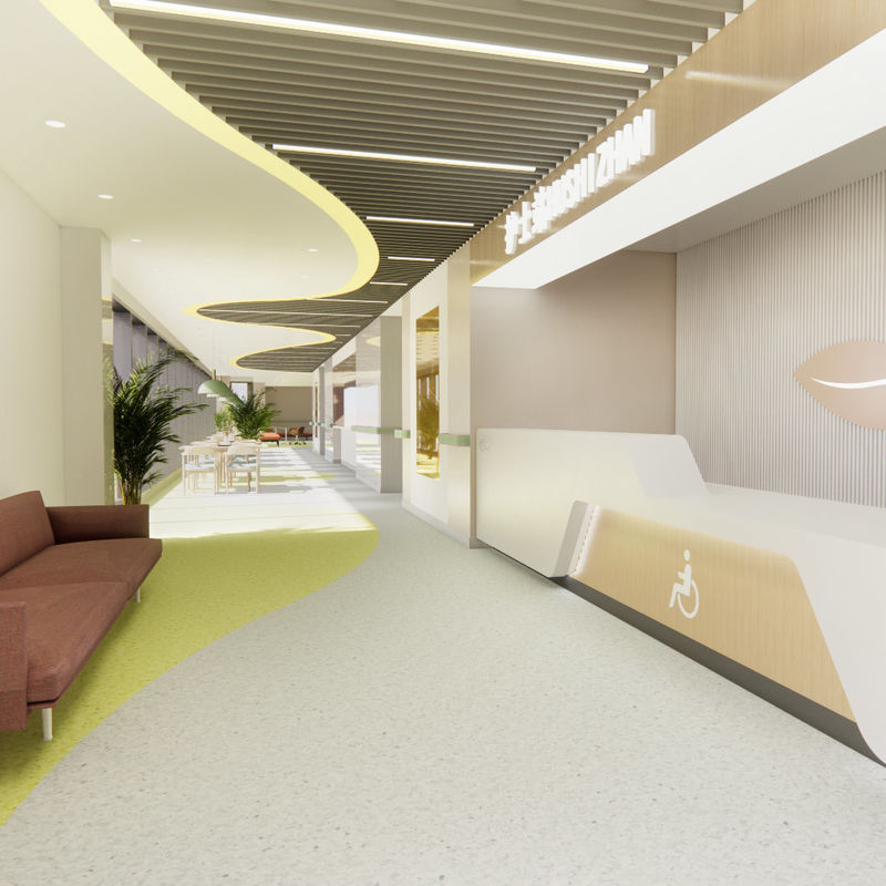 พื้นไวนิลสุขอนามัยกันลื่นสำหรับบ้านพักคนชรา – รุ่นทนทานเกรดทางการแพทย์