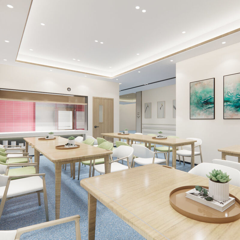 พื้นแบบเดียวกันที่ทนต่อแรงกระแทกที่มีพื้นที่กันรอยขีดข่วน สําหรับห้องผู้ป่วยในบ้านผู้สูงอายุ